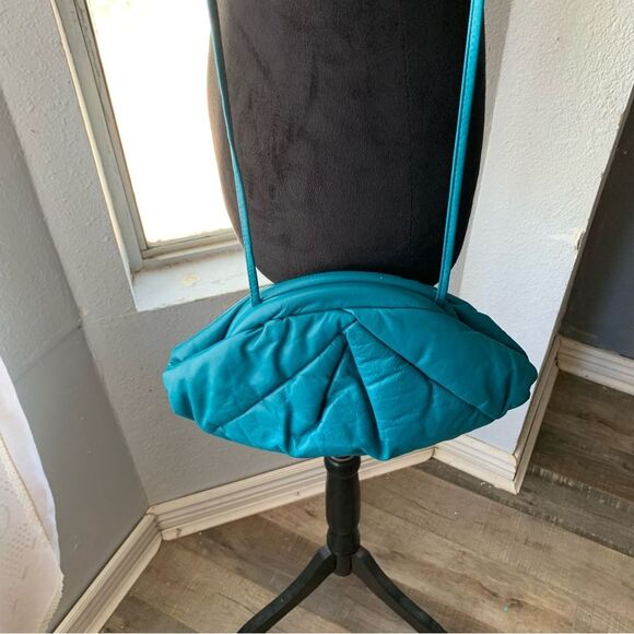 Vintage Park Avenue Int. Genuine Leather Teal Shoulder Bag | Made in USA 80s 90s - Picture 3 of 9